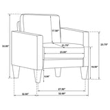 Ruth 3-piece Upholstered Track Arm Sofa Set Black | 3-piece | 508361-S3