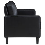 Ruth Upholstered Track Arm Loveseat Black | King | Black | 508362