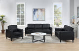 Ruth Upholstered Track Arm Loveseat Black | King | Black | 508362