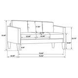 Ruth Upholstered Track Arm Sofa Grey | King | Grey | 508365