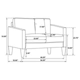 Ruth Upholstered Track Arm Loveseat Grey | King | Grey | 508366