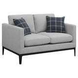 Apperson Upholstered Track Arm Loveseat Light Grey | Grey | Light Grey | 508682