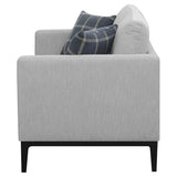 Apperson Upholstered Track Arm Loveseat Light Grey | Grey | Light Grey | 508682