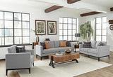 Apperson Upholstered Track Arm Loveseat Light Grey | Grey | Light Grey | 508682