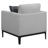Apperson Upholstered Track Arm Accent Chair Light Grey