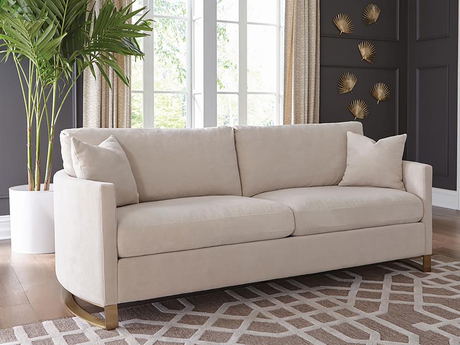 Corliss Upholstered Curved Track Arm Sofa Beige | Beige | 508821