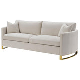 Corliss Upholstered Curved Track Arm Sofa Beige | Beige | 508821