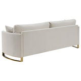 Corliss Upholstered Curved Track Arm Sofa Beige | Beige | 508821