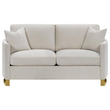 Corliss Upholstered Curved Track Arm Loveseat Beige | Beige | 508822