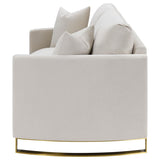 Corliss Upholstered Curved Track Arm Loveseat Beige | Beige | 508822