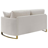 Corliss Upholstered Curved Track Arm Loveseat Beige | Beige | 508822