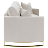Corliss Upholstered Curved Track Arm Loveseat Beige | Beige | 508822