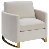 Corliss Upholstered Curved Track Arm Chair Beige | Beige | 508823