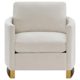 Corliss Upholstered Curved Track Arm Chair Beige | Beige | 508823