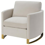 Corliss Upholstered Curved Track Arm Chair Beige | Beige | 508823