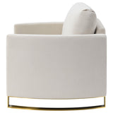 Corliss Upholstered Curved Track Arm Chair Beige | Beige | 508823