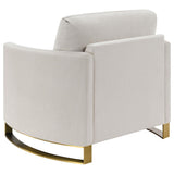 Corliss Upholstered Curved Track Arm Chair Beige | Beige | 508823