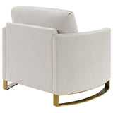 Corliss Upholstered Curved Track Arm Chair Beige | Beige | 508823