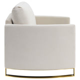 Corliss Upholstered Curved Track Arm Chair Beige | Beige | 508823