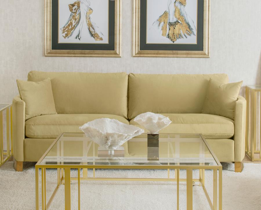 Corliss Upholstered Curved Track Arm Sofa Camel | Beige | Camel | 508824