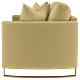 Corliss Upholstered Curved Track Arm Loveseat Camel | Beige | Camel | 508825