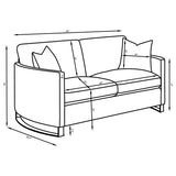 Corliss Upholstered Curved Track Arm Loveseat Camel | Beige | Camel | 508825