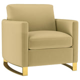 Corliss Upholstered Curved Track Arm Chair Camel | Brown | Camel | 508826