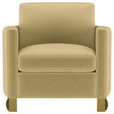 Corliss Upholstered Curved Track Arm Chair Camel