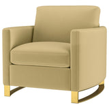 Corliss Upholstered Curved Track Arm Chair Camel | Brown | Camel | 508826