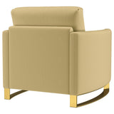 Corliss Upholstered Curved Track Arm Chair Camel | Brown | Camel | 508826