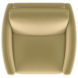Corliss Upholstered Curved Track Arm Chair Camel