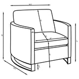 Corliss Upholstered Curved Track Arm Chair Camel