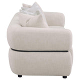 Jeanette 84-inch Fabric Upholstered Round Arm Sofa Beige | Beige | 508961