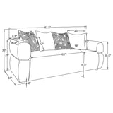 Jeanette 84-inch Fabric Upholstered Round Arm Sofa Beige | Beige | 508961