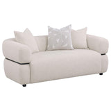 Jeanette 73-inch Fabric Upholstered Round Arm Loveseat Beige | Beige | 508962