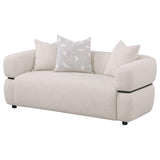 Jeanette 73-inch Fabric Upholstered Round Arm Loveseat Beige | Beige | 508962