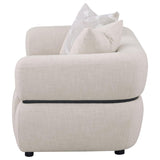 Jeanette 73-inch Fabric Upholstered Round Arm Loveseat Beige | Beige | 508962