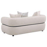 Jeanette 73-inch Fabric Upholstered Round Arm Loveseat Beige | Beige | 508962