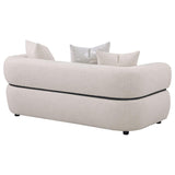 Jeanette 73-inch Fabric Upholstered Round Arm Loveseat Beige | Beige | 508962