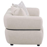 Jeanette 73-inch Fabric Upholstered Round Arm Loveseat Beige | Beige | 508962