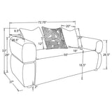 Jeanette 73-inch Fabric Upholstered Round Arm Loveseat Beige | Beige | 508962