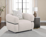 Jeanette Fabric Upholstered Round Arm Accent Chair Beige | Beige | 508963