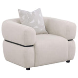 Jeanette Fabric Upholstered Round Arm Accent Chair Beige | Beige | 508963