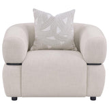 Jeanette Fabric Upholstered Round Arm Accent Chair Beige | Beige | 508963
