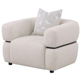 Jeanette Fabric Upholstered Round Arm Accent Chair Beige | Beige | 508963