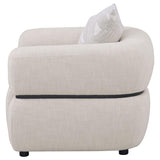 Jeanette Fabric Upholstered Round Arm Accent Chair Beige | Beige | 508963