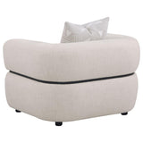 Jeanette Fabric Upholstered Round Arm Accent Chair Beige | Beige | 508963