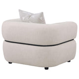 Jeanette Fabric Upholstered Round Arm Accent Chair Beige | Beige | 508963