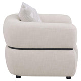 Jeanette Fabric Upholstered Round Arm Accent Chair Beige | Beige | 508963