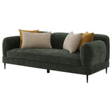 Jade Chenille Upholstered Modern Track Arm Sofa Green | Green | 509131